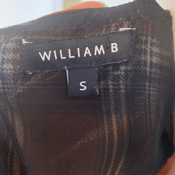 William B Burnt Orange Plaid Grunge Midi Slip Dress with Thigh Split Size Small - Picture 10 of 14